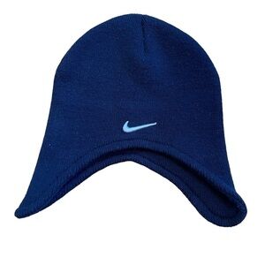Nike boys kids toddler knit hat over ears blue